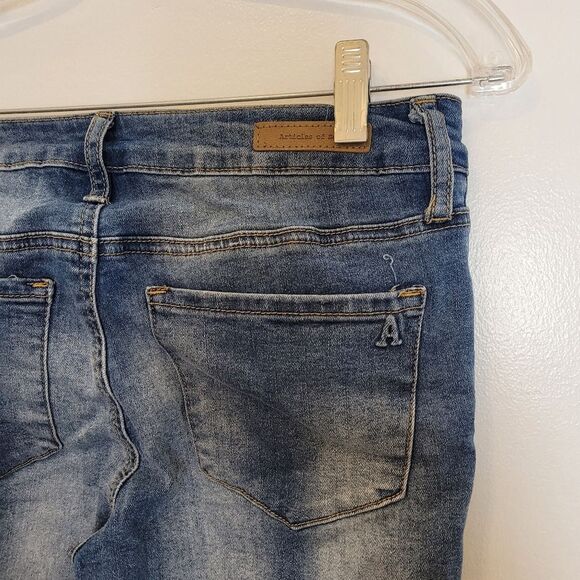 Articles of Society Jeans Tapered Leg Blue Jean Acid Wash Medium Low Rise Size 4 - Picture 7 of 8